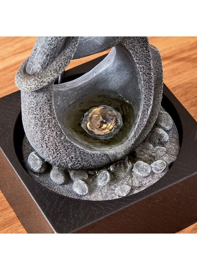 Home Box Belen Modern Fountain With LED Light 18 x 24 x 18 cm  - Image 3