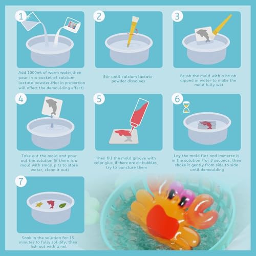 Coniuty Magic Water Elf Toy Powder Refill 6 Packs + 12 Bottles Aqua Fairy Water Color Gel Kit - Image 2