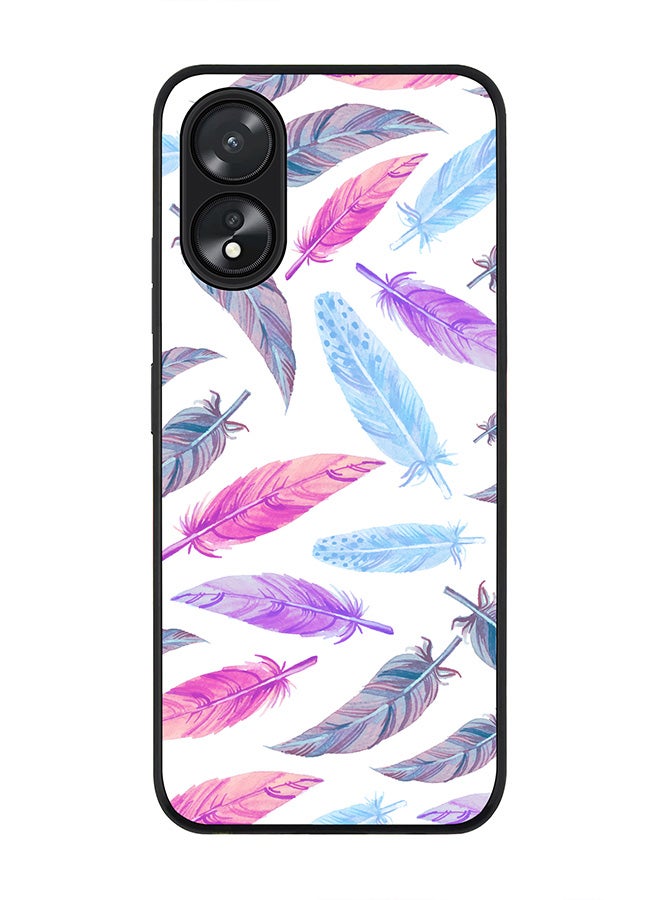 Stylizedd Rugged Black Edge case for Oppo A18 / Oppo A38, Slim fit Soft Case Flexible Rubber Edges Anti Drop TPU Gel Thin Cover - Feather Colors - Image 1