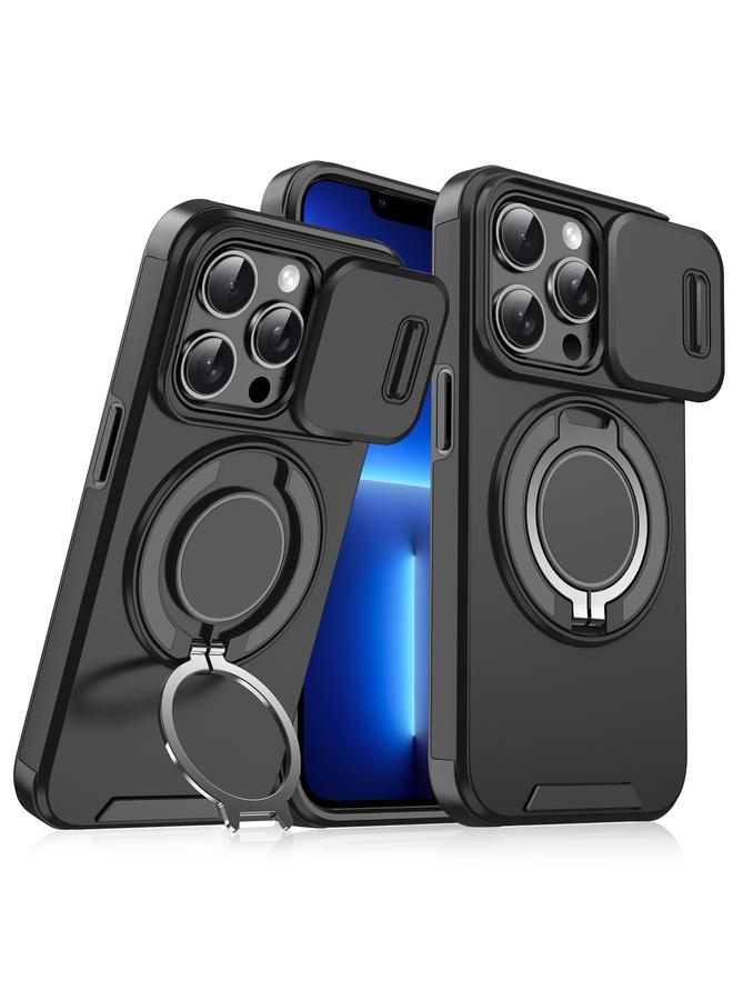 زبون جراب لهاتف iPhone 13 Pro مزود بحلقة منزلق وحامل كاميرا - Image 1