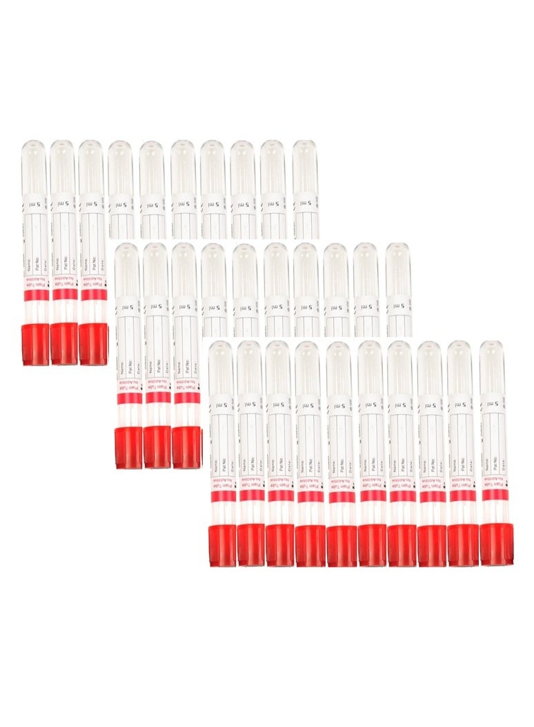 NOVAMED 5ml Red Top Vacuum Blood Collection Tubes – 30 pcs Laboratory Sample Tubes - Image 1