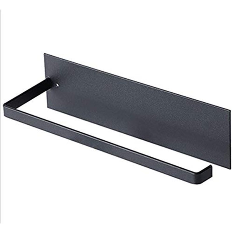 Divinext Self-Adhesive Metal Bathroom Towel Bar Wall Hanging Toilet paper Dispenser | Black |12 X 10 X 10 CM | - Image 1