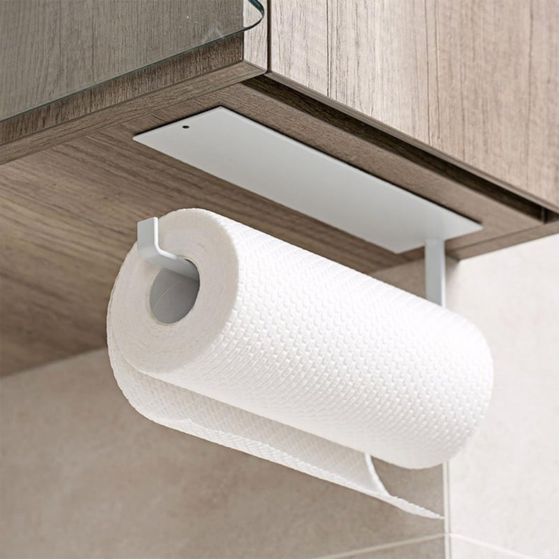 Divinext Self-Adhesive Metal Bathroom Towel Bar Wall Hanging Toilet paper Dispenser | Black |12 X 10 X 10 CM | - Image 3