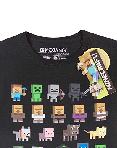 Minecraft T Shirt for Boys Sprites Short Sleeve Kids Top 14-15 Years Black - Image 3