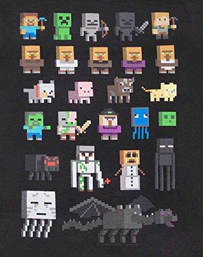 Minecraft T Shirt for Boys Sprites Short Sleeve Kids Top 14-15 Years Black - Image 5