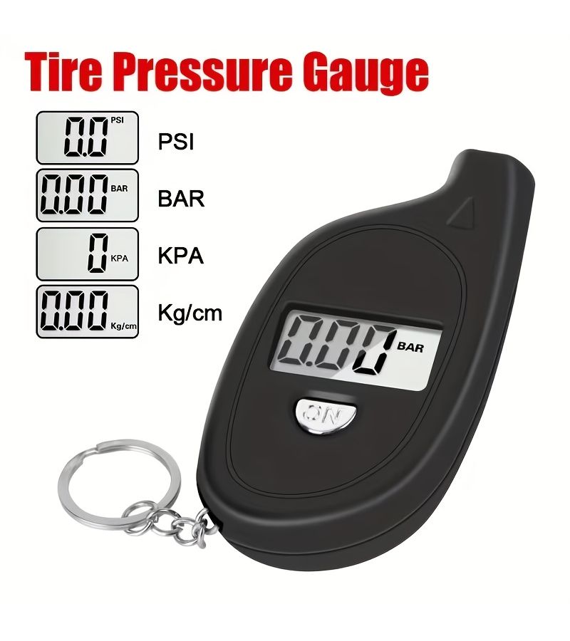 Digital LCD Tire Pressure Tester Black Portable Car Motorcycle Safety Tool - Image 5