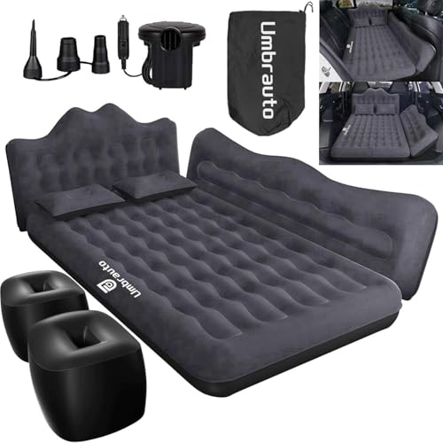 Umbrauto Car Air Mattress Backseat Inflatable Truck Back Seat Camping Airbed for SUV Rear Seat Blow Up Sleeping Travel Bed for Van Trunk with Pump  Pillows