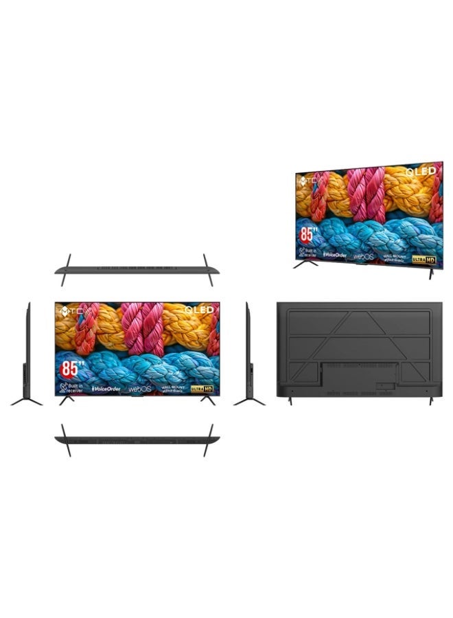 إم تي سي شاشة 85 بوصة - دقة 4K UHD - سمارت QLED - مع حامل جداري – QMT85UH700WOS - Image 3