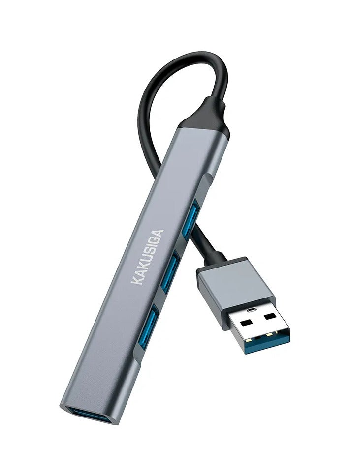 KAKUSIGA USB Hub 3.0 | 4-Port USB Ultra Slim Data Hub USB-A Splitter Extension Hub | USB-A Dock Adapter for Keyboard Mouse Flash Drive Printer | Multi USBA Cable Lead USBA Switch (USB Hub - 4-Port), USB HUB 3.0 4 Port Multi Splitter Adapter OTG USB, KAKUSIGA 4 in 1 USB to USB3.0*1 USB2.0*3 Converter - Image 1