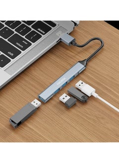 KAKUSIGA USB Hub 3.0 | 4-Port USB Ultra Slim Data Hub USB-A Splitter Extension Hub | USB-A Dock Adapter for Keyboard Mouse Flash Drive Printer | Multi USBA Cable Lead USBA Switch (USB Hub - 4-Port), USB HUB 3.0 4 Port Multi Splitter Adapter OTG USB, KAKUSIGA 4 in 1 USB to USB3.0*1 USB2.0*3 Converter  - Image 2