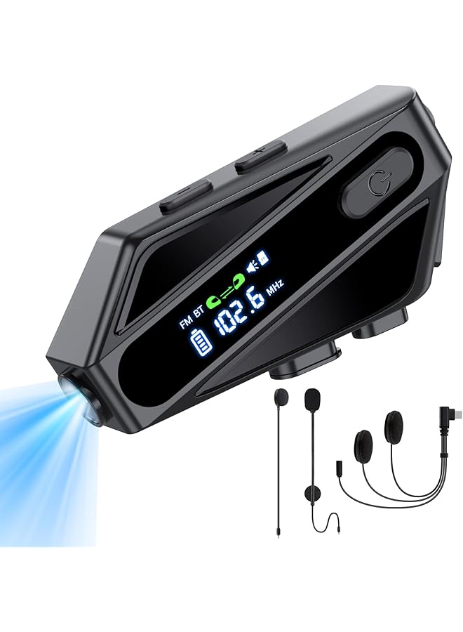 NALACAL C6 Motorcycle Bluetooth Helmet Headset – Helmet Speakers With 2 Microphone Types For Intercom, Hands-Free Calling, Music – Waterproof, Noise Canceling, Siri Activation – Motorcycle Accessory Kit  - Image 1