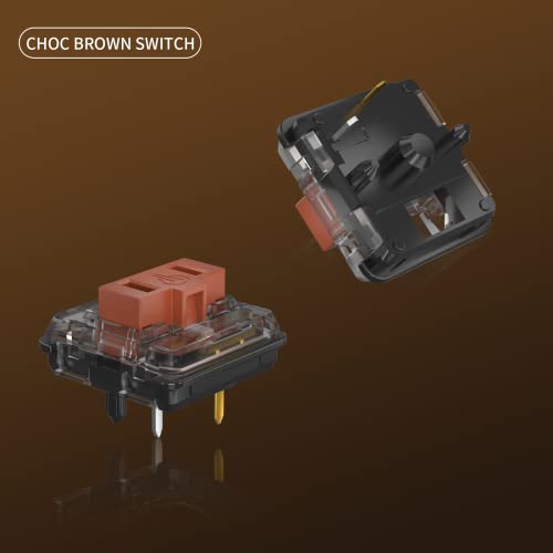 KAILH Official Store Low Profile Switch 1350 Chocolate Mechanical Keyboard Switch RGB SMD Clicky (110, Choc Brown) - Image 4