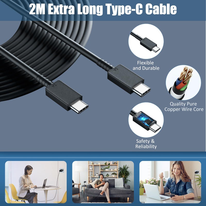 DiHines USB C Charger for Samsung Fast Charger USB C Plug & Cable 2M Long 25W Type C Super Fast Phone Charging Android Adaptor UK 1-Pack for Galaxy S25 Ultra/S24/S23/S22/S21/S20/A56/A55/A36/A17/A16/Note 20/10 - Image 4