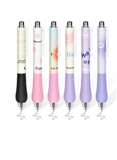 Excefore Retractable Gel Pens, 12 Pcs Creative Gel Ink Rollerball Pen, Quick Dry Fine Point 0.5mm Black Ink Rolling Ball Gel Pen, Comfortable Smooth Writing Aesthetic Pens, for Home, School, Office  - Image 1