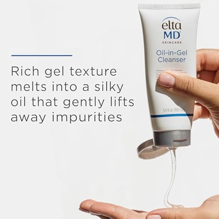 EltaMD Oil-In-Gel Facial Cleanser, Daily Gentle Face Cleanser, Removes Long-Wear Makeup, Sunscreen, and Sweat, Cleansing Oil For Face, 3.4 oz Tube - Image 5