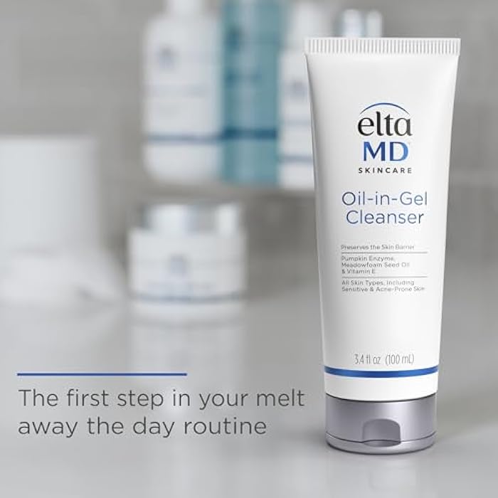 EltaMD Oil-In-Gel Facial Cleanser, Daily Gentle Face Cleanser, Removes Long-Wear Makeup, Sunscreen, and Sweat, Cleansing Oil For Face, 3.4 oz Tube - Image 4