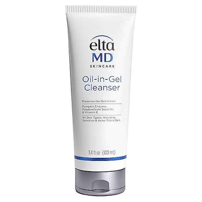 EltaMD Oil-In-Gel Facial Cleanser, Daily Gentle Face Cleanser, Removes Long-Wear Makeup, Sunscreen, and Sweat, Cleansing Oil For Face, 3.4 oz Tube - Image 1