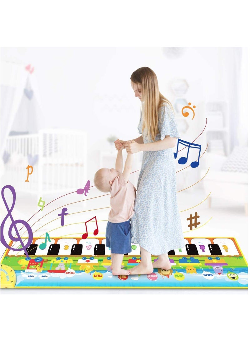Hihonor Musical Piano Mat for Kids, Floor Dance Toy with 10 Songs, 8 Animal Sounds, 5 Modes. Children'S Keyboard Blanket Music Touch Game Mat, Music Early Education Toy, Gifts for Girls Boys  - Image 2