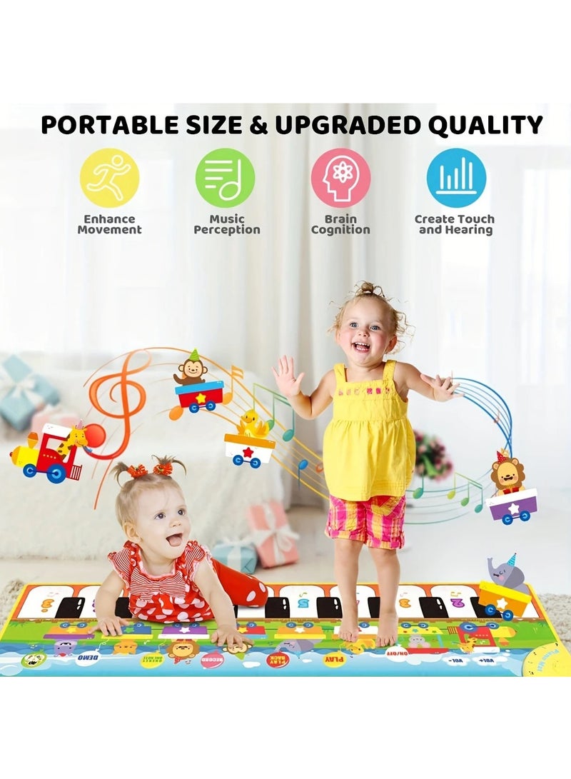 Hihonor Musical Piano Mat for Kids, Floor Dance Toy with 10 Songs, 8 Animal Sounds, 5 Modes. Children'S Keyboard Blanket Music Touch Game Mat, Music Early Education Toy, Gifts for Girls Boys  - Image 3