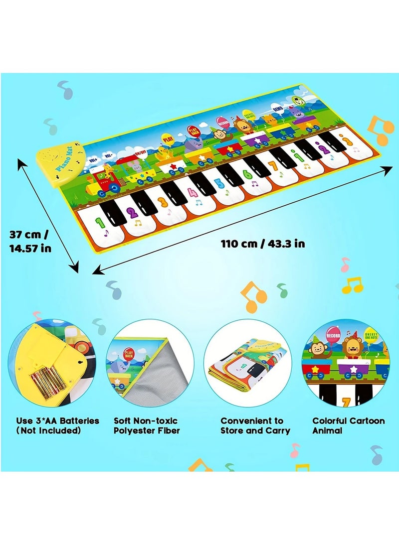 Hihonor Musical Piano Mat for Kids, Floor Dance Toy with 10 Songs, 8 Animal Sounds, 5 Modes. Children'S Keyboard Blanket Music Touch Game Mat, Music Early Education Toy, Gifts for Girls Boys  - Image 4