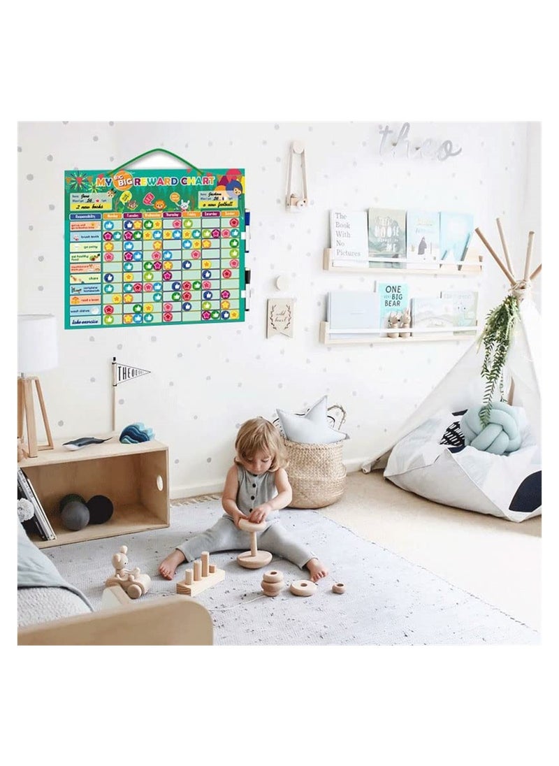 Generic - 158 Pcs Magnetic Chore Chart for Toddlers Reward System Daily Responsibility Board Dry Erase - Image 1