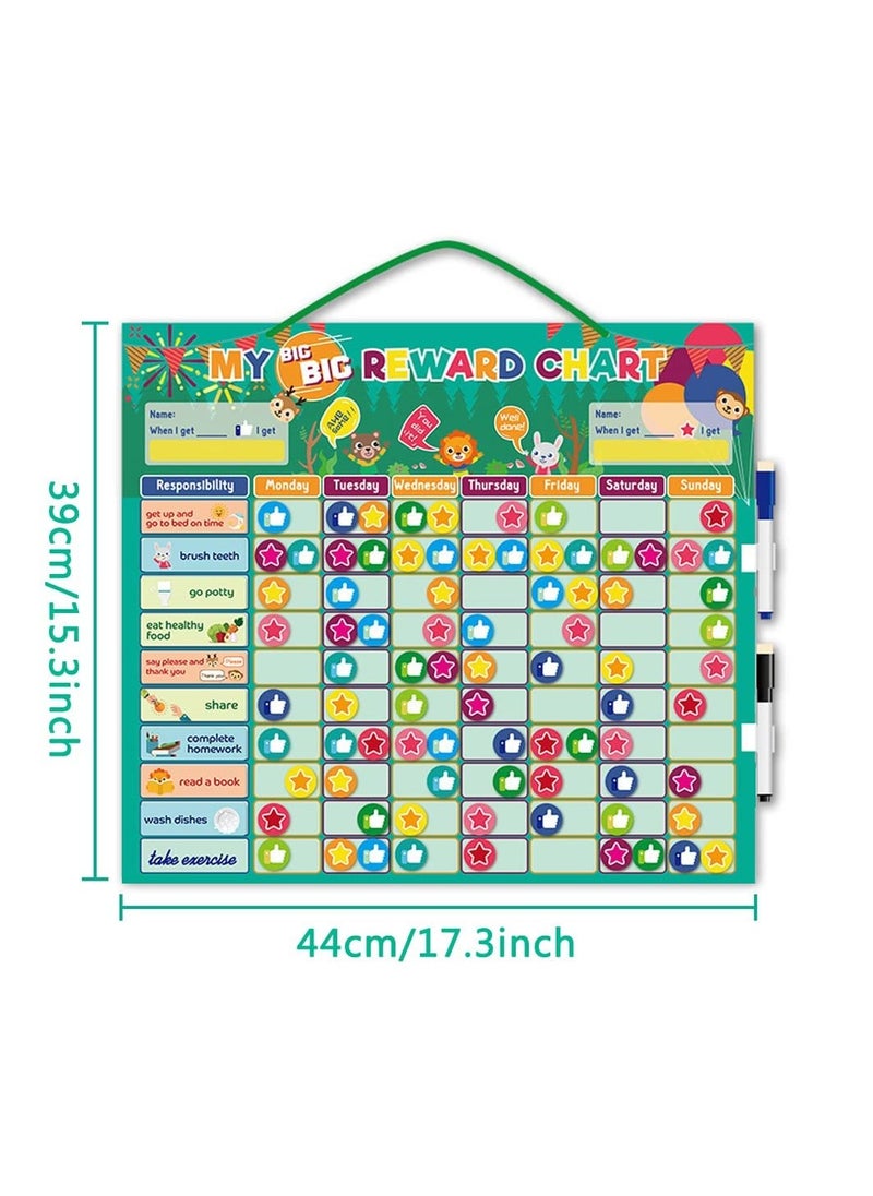 Generic - 158 Pcs Magnetic Chore Chart for Toddlers Reward System Daily Responsibility Board Dry Erase - Image 1