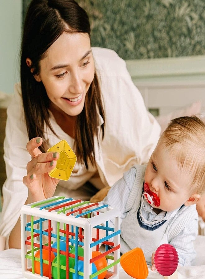 BIG FOLK BIGFOLK® Montessori Sensory Shape Sorting Cube for Toddlers | 9 Colorful BPA-Free Blocks | Baby Learning & Motor Skill Toy for 12-18 Months | Early Educational Gift for Boys & Girls - Image 5