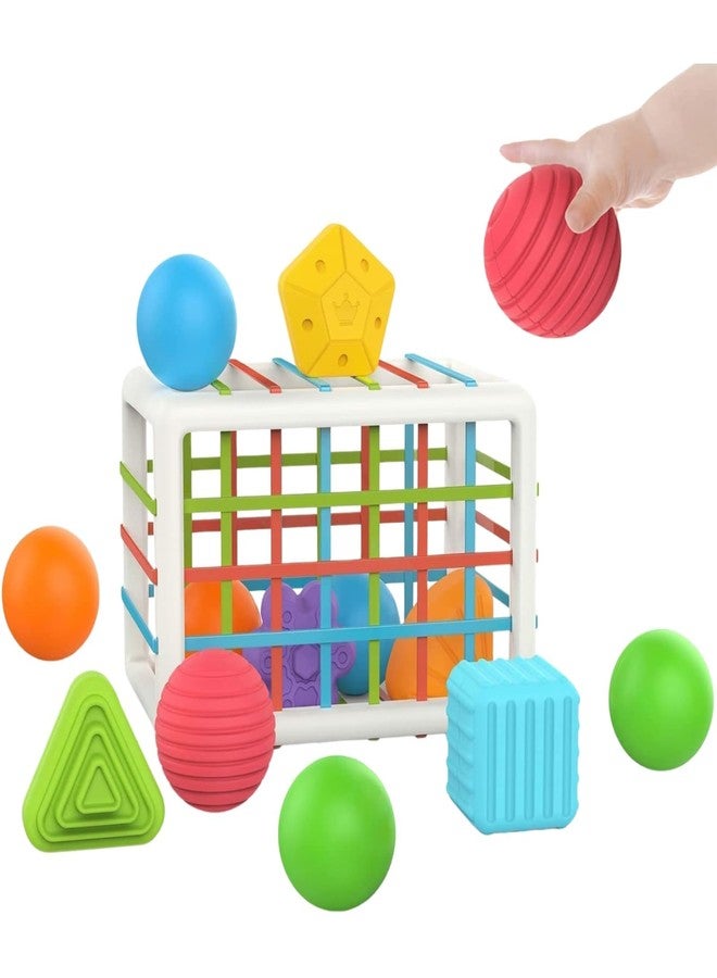 BIG FOLK BIGFOLK® Montessori Sensory Shape Sorting Cube for Toddlers | 9 Colorful BPA-Free Blocks | Baby Learning & Motor Skill Toy for 12-18 Months | Early Educational Gift for Boys & Girls - Image 1