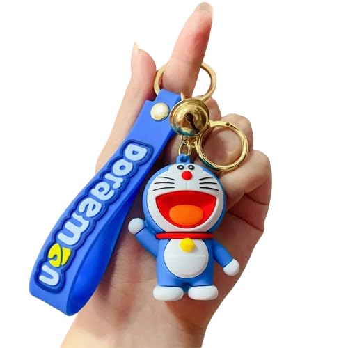 Filloxy Silicon Cute 3D Rubber Silicone Cartoon keychain with Strap Charm & Metal Hook,Silica Gel Key Ring Best Gift For Women, Men, Girls and Boy | School Bag car bike Fashion (DORAEMON) - Image 4