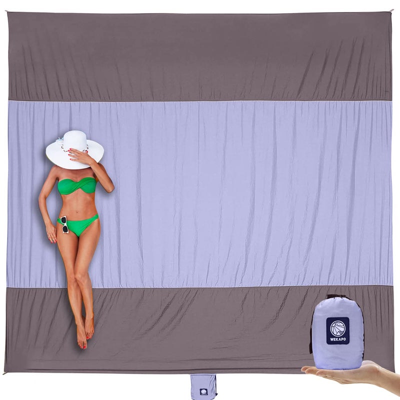 بطانية شاطئية WEKAPO مضادة للرمال ومقاومة للماء بحجم كبير للغاية 9x7 قدم