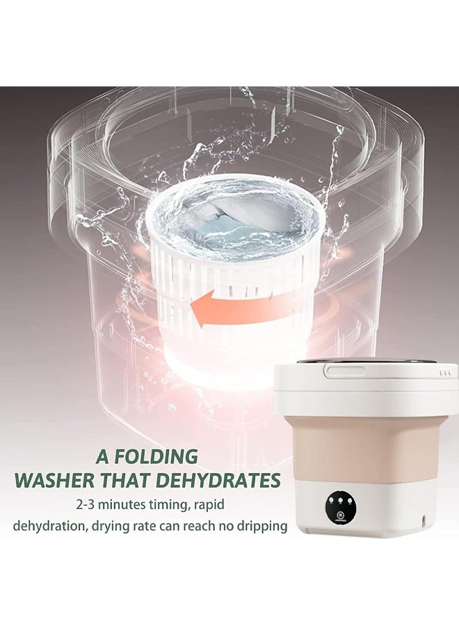 Foldable Washing Machine, 8L Small Washing Machine and Dryer High Capacity, 3 Modes Deep Cleaning, Underwear, Baby Clothes ,Small Items, Mini Washer for Apartments Camping Travel - Image 5