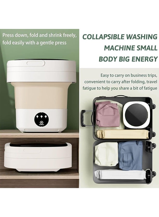 Foldable Washing Machine, 8L Small Washing Machine and Dryer High Capacity, 3 Modes Deep Cleaning, Underwear, Baby Clothes ,Small Items, Mini Washer for Apartments Camping Travel - Image 3