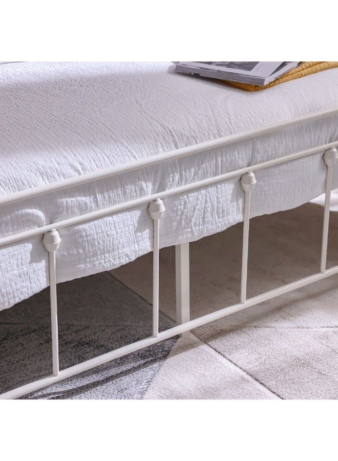 DANUBE HOME Bella Arrow 160x200 Metal Queen Bed | Modern Design Metal Double-White - Image 4