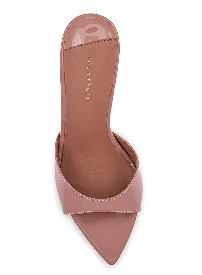 IconStyle Embroidered Open-Toe Mule Heels