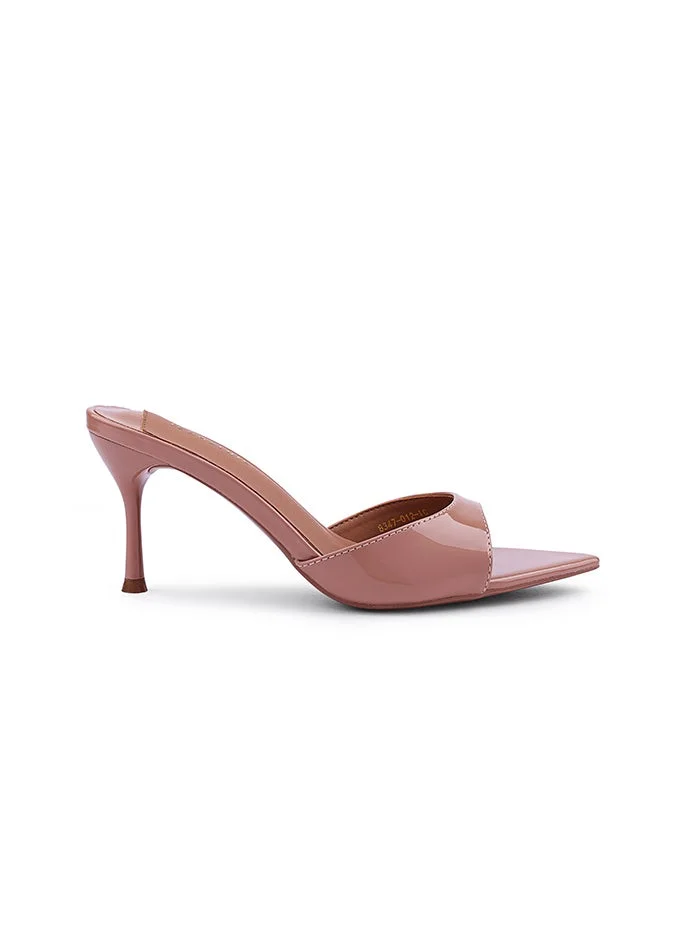 IconStyle Embroidered Open-Toe Mule Heels