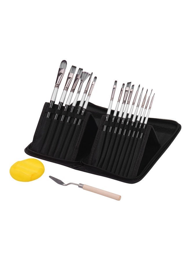 NIBEMINENT 15-Piece Artist Paint Brushes Set Black - Image 1