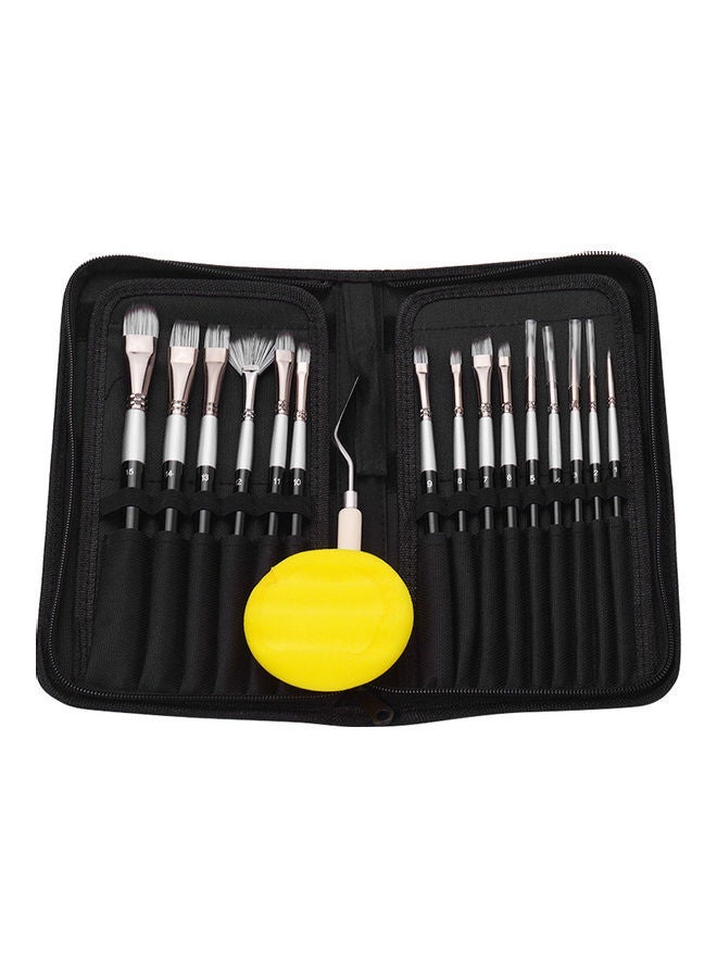 NIBEMINENT 15-Piece Artist Paint Brushes Set Black - Image 5