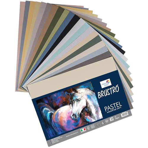 Brustro Artists Pastel Papers, 160 GSM,Size A3, Assorted Soft (Pack of 20 Sheets)| Ideal for Pastels, Colour Pencils, Graphite, Charcoal, Gouache, Ink and Dry Techniques - Image 1