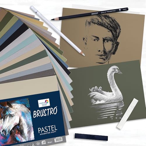 Brustro Artists Pastel Papers, 160 GSM,Size A3, Assorted Soft (Pack of 20 Sheets)| Ideal for Pastels, Colour Pencils, Graphite, Charcoal, Gouache, Ink and Dry Techniques - Image 3