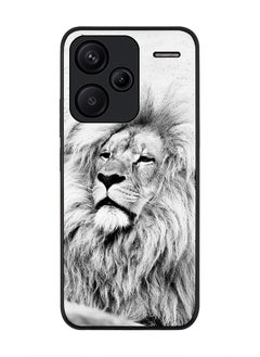 Stylizedd Rugged Black Edge Case for Xiaomi Redmi Note 13 Pro Plus, Slim fit Soft Case Flexible Rubber Edges Anti Drop TPU Gel Thin Cover -  Wise Lion  - Image 1