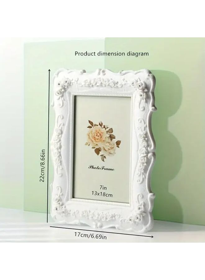 إطار عرض بلاستيكي أبيض منقوش بتصميم وردة، مناسب لديكور المنزل وهدية، X1122-57 - Image 4