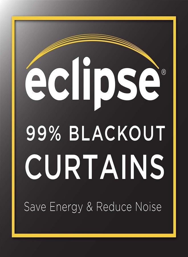 إكليبس لوحة ستارة Eclipse Naya Geometric Thermaweave Blackout Rod Pocket 37 بوصة × 95 بوصة من الكتان - Image 3