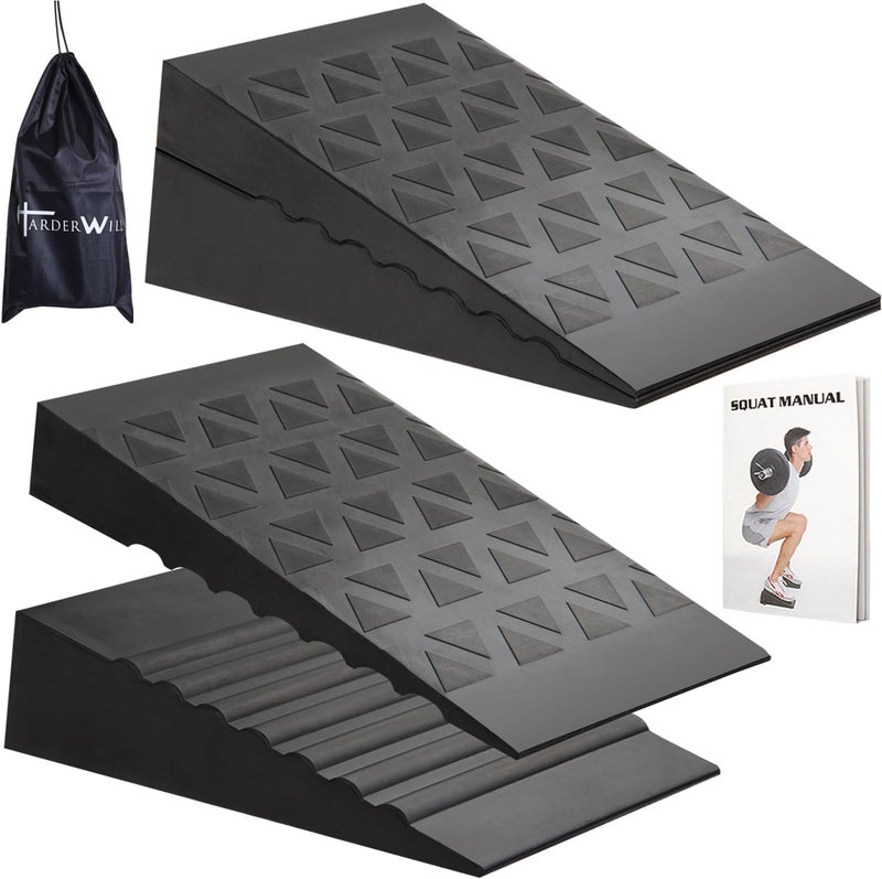 HarderWill Squat Wedge Height Adjustable Slant Board for Heel Elevated Squats Calf Stretcher Block Enhance Mobility And Strength Performance - Image 1