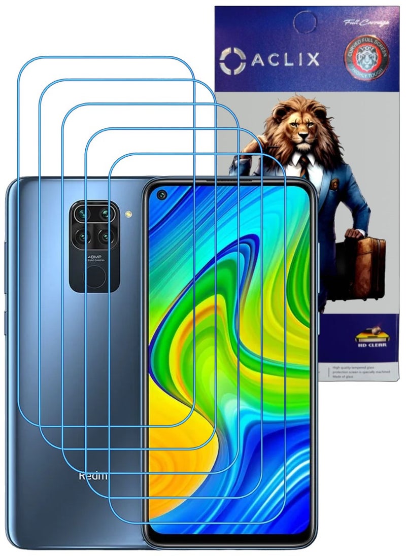 ACLIX 5 Pieces Antistatic ESD Dustproof Premium Quality High Definition Clear Tempered Glass Screen Protector Designed For Xiaomi Redmi Note 9 - Image 1