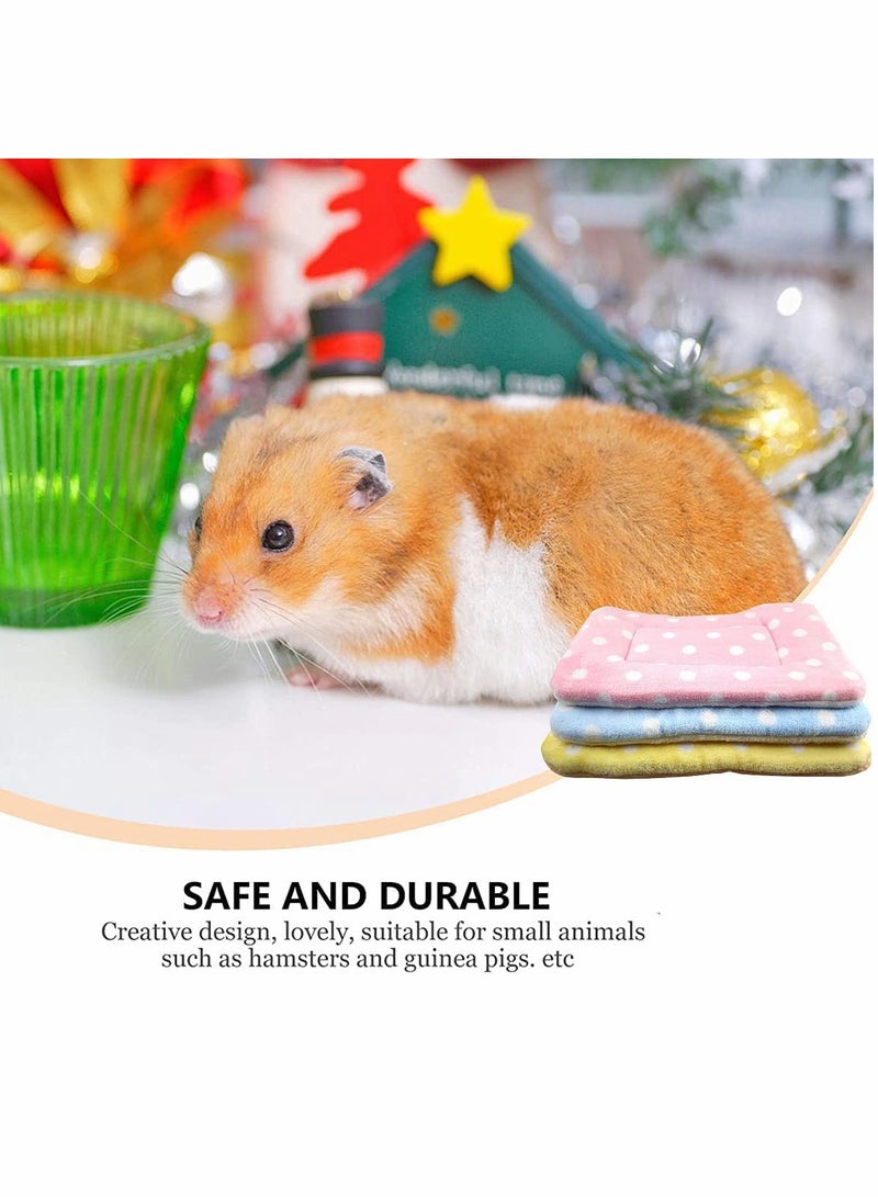 Zikra Pet Blanket, Small Animal Plush Bed, 3Pcs Warm Fluffy Puppy Blanket, Fleece Sleep Pad Guinea Pig Hamster Rabbit Bed Mat for Kitten, Bunny, Chinchilla, Squirrel, Hedgehog, Pet Warm Sleep Mat (15X11in) - Image 3