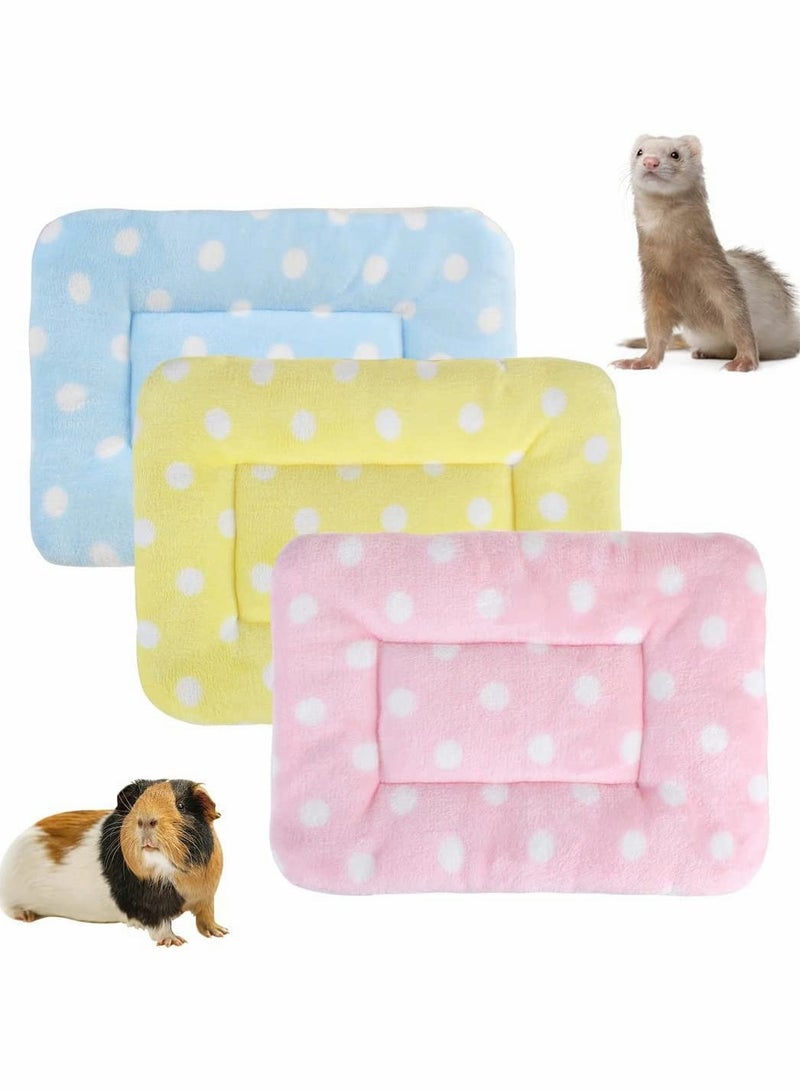 Zikra Pet Blanket, Small Animal Plush Bed, 3Pcs Warm Fluffy Puppy Blanket, Fleece Sleep Pad Guinea Pig Hamster Rabbit Bed Mat for Kitten, Bunny, Chinchilla, Squirrel, Hedgehog, Pet Warm Sleep Mat (15X11in) - Image 5