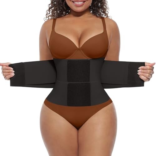 FeelinGirl Waist Cincher Tainer Workout Corset Shaper Tummy Slimmer Plus Size Belly Band for Women Black XL - Image 1