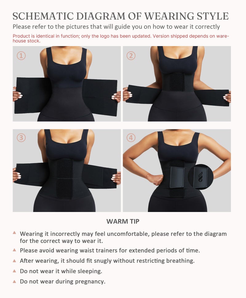 FeelinGirl Waist Cincher Tainer Workout Corset Shaper Tummy Slimmer Plus Size Belly Band for Women Black XL - Image 5