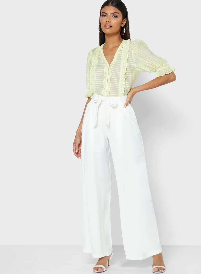 ELLA Ruffle Button Through Top