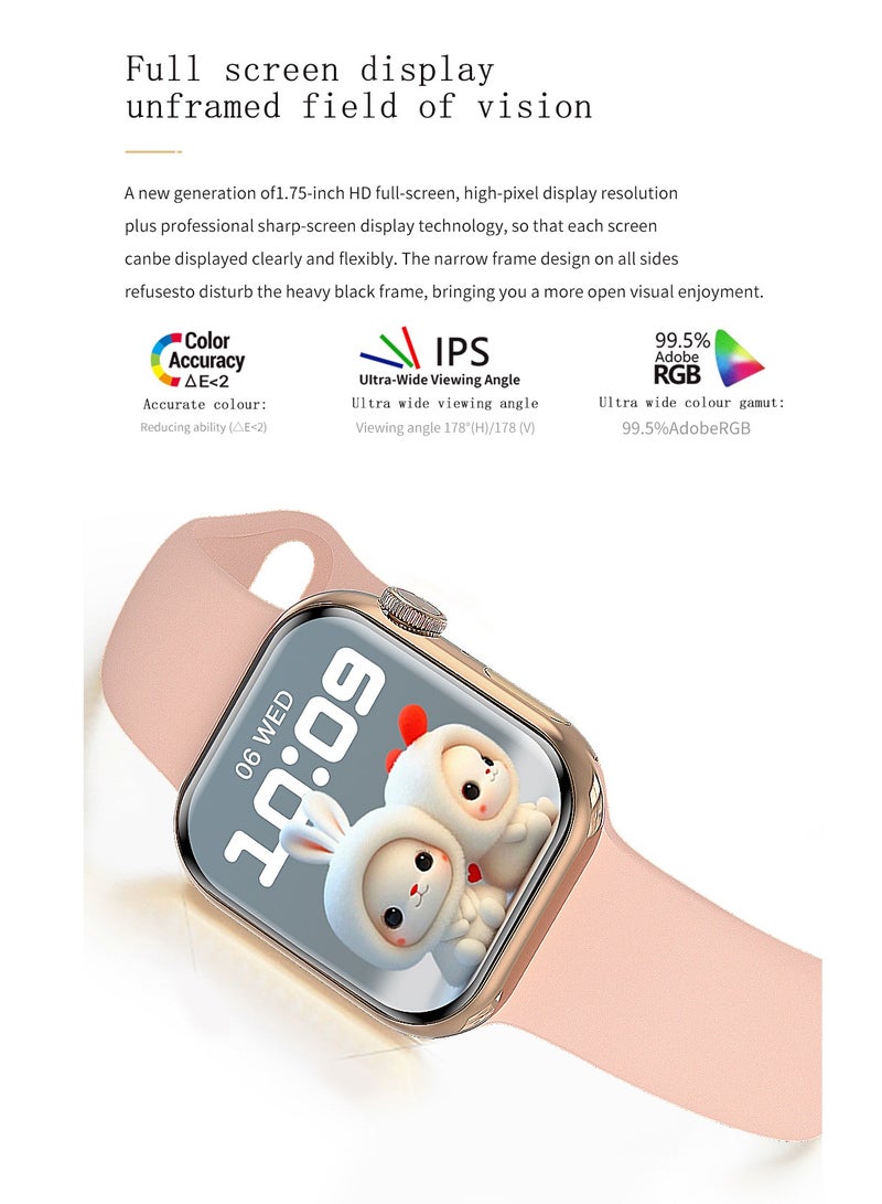 GULFLINK IW9 Mini Smartwatch for Women 1.75inch Screen IP68 Waterproof Tracker Sport Fashion- Pink - Image 3